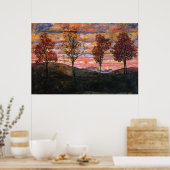 Vier bomen poster (Keuken)