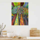 Vier bomen poster (Keuken)