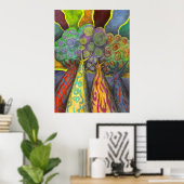 Vier bomen poster (Thuiskantoor)