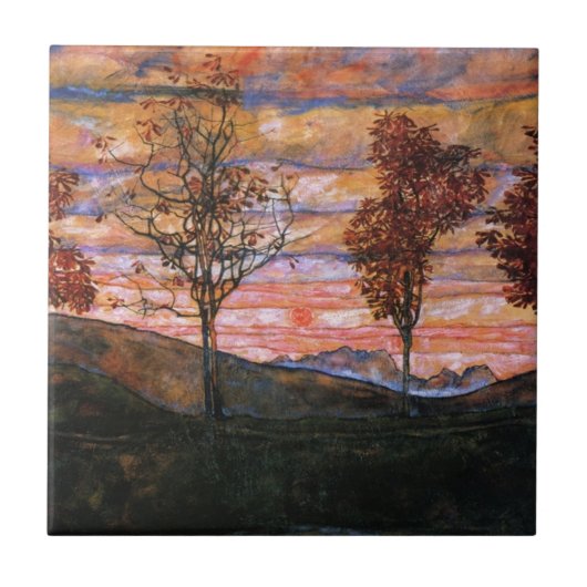 Vier bomen tegeltje (Voorkant)