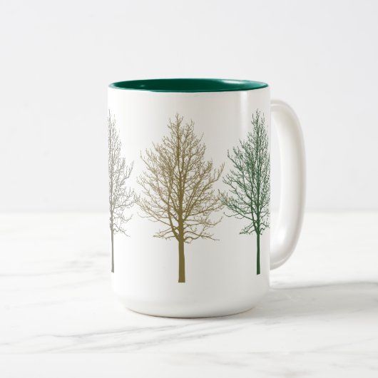 Vier bomen tweekleurige koffiemok (Voorkant rechts)