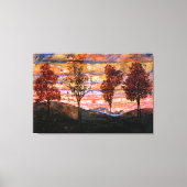 Vier Bomen van Egon Schiele Grote Kunst Canvas Afdruk (Voorkant)