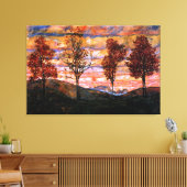 Vier Bomen van Egon Schiele Grote Kunst Canvas Afdruk (Insitu (Woonkamer))
