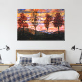 Vier Bomen van Egon Schiele Grote Kunst Canvas Afdruk (Insitu (Slaapkamer))