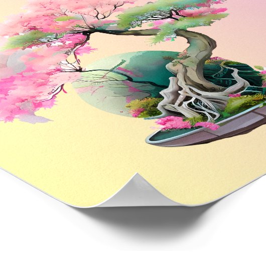 Vier bonsai bomen poster (Hoek)