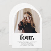 Vier Boog Foto Verjaardag Kaart (Voorkant / Achterkant)