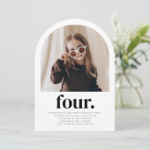 Vier Boog Foto Verjaardag Kaart (Staand voorkant)