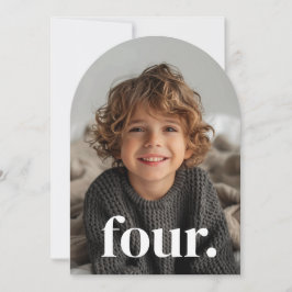 Vier boogfoto 4thBirthday Kaart