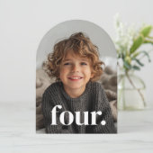 Vier boogfoto 4thBirthday Kaart (Staand voorkant)