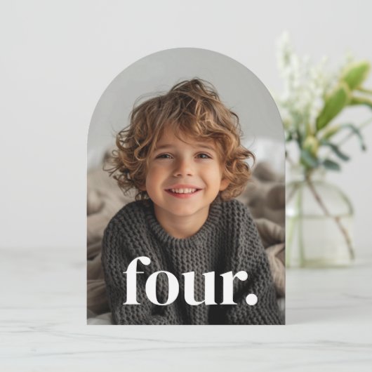 Vier boogfoto 4thBirthday Kaart (Staand voorkant)