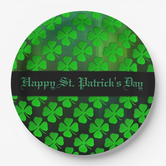 Vier Borden van bladverlooppapier Papieren Bordje (Voorkant)