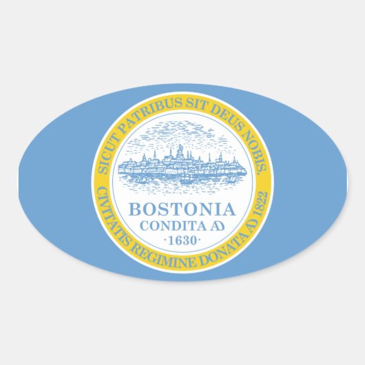 VIER Boston Flag Ovale Sticker (Voorkant)