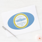 VIER Boston Flag Ovale Sticker (Envelop)