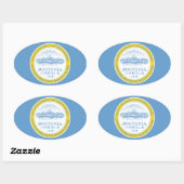 VIER Boston Flag Ovale Sticker (Vel)