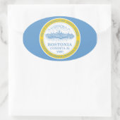 VIER Boston Flag Ovale Sticker (Tas)