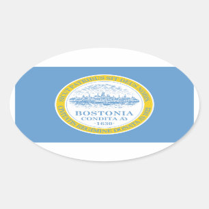 VIER Boston Flag Ovale Sticker