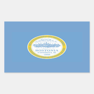 VIER Boston Flag Rechthoekige Sticker