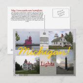 Vier briefkaarten van Michigan Lighthouders (Voorkant / Achterkant)