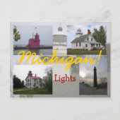 Vier briefkaarten van Michigan Lighthouders (Voorkant)