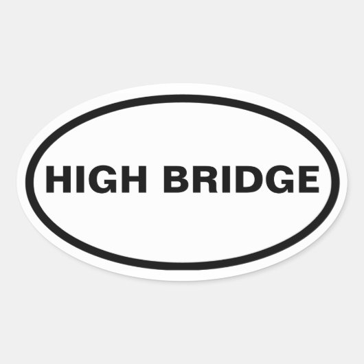 VIER Bronx, High Bridge Ovale Sticker (Voorkant)