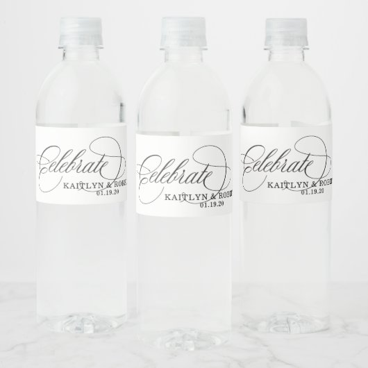 Vier bruiloft of Verloving waterflessen Waterfles Etiket (Flessen)