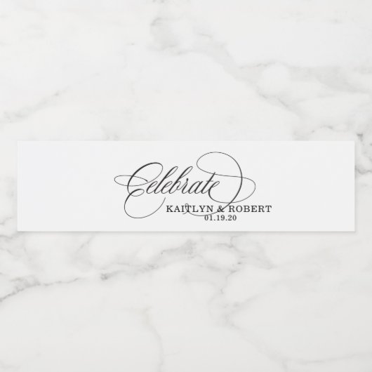 Vier bruiloft of Verloving waterflessen Waterfles Etiket (Enkel label)