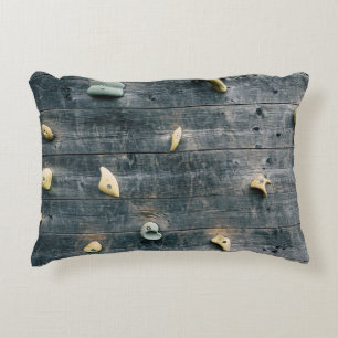 Vier bruine houten wandbekleding accent kussen