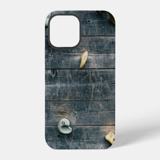 Vier bruine houten wandbekleding iPhone 12 hoesje