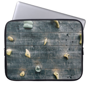 Vier bruine houten wandbekleding laptop sleeve