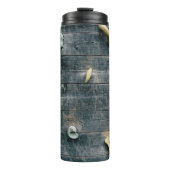 Vier bruine houten wandbekleding thermosbeker (Voorkant)