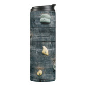 Vier bruine houten wandbekleding thermosbeker (Gedraaid links)