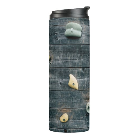 Vier bruine houten wandbekleding thermosbeker (Gedraaid links)