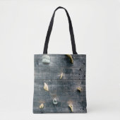 Vier bruine houten wandbekleding tote bag (Voorkant)