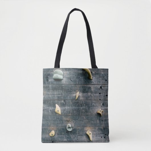 Vier bruine houten wandbekleding tote bag (Voorkant)