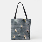 Vier bruine houten wandbekleding tote bag (Achterkant)