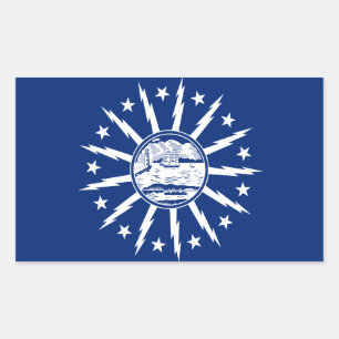 VIER Buffalo Flag Rechthoekige Sticker