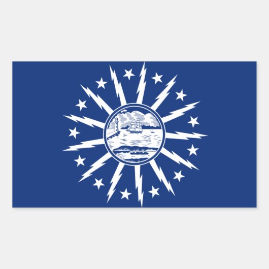VIER Buffalo Flag Rechthoekige Sticker (Voorkant)