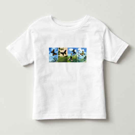 Vier Butterflies Kinder Shirts (Voorkant)