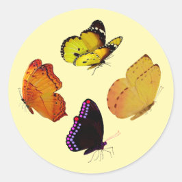 Vier Butterflies-Stickers Ronde Sticker