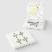 Vier cactussen waterverf marmeren onderzetter