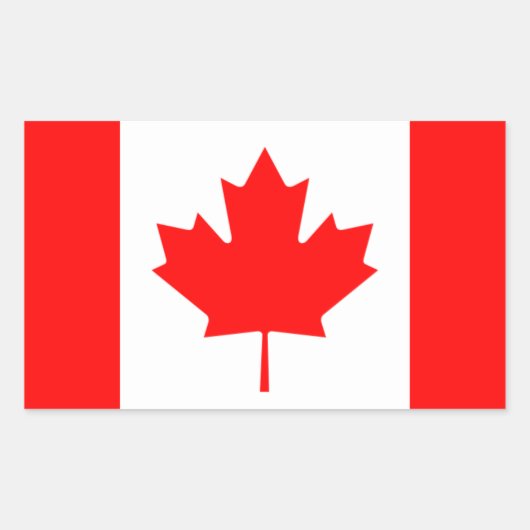 VIER Canadese nationale vlag Rechthoekige Sticker (Voorkant)
