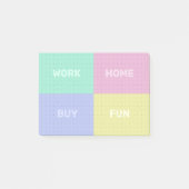 Vier categorieën Dot Grid Organizing Post-it® Notes (Voorkant)