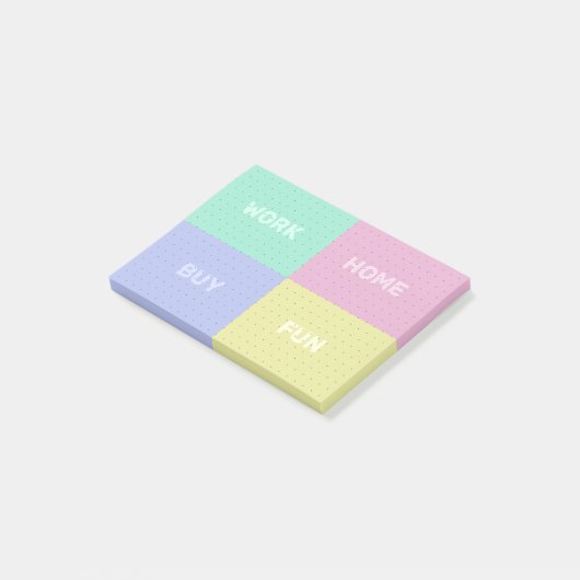 Vier categorieën Dot Grid Organizing Post-it® Notes (Schuin)