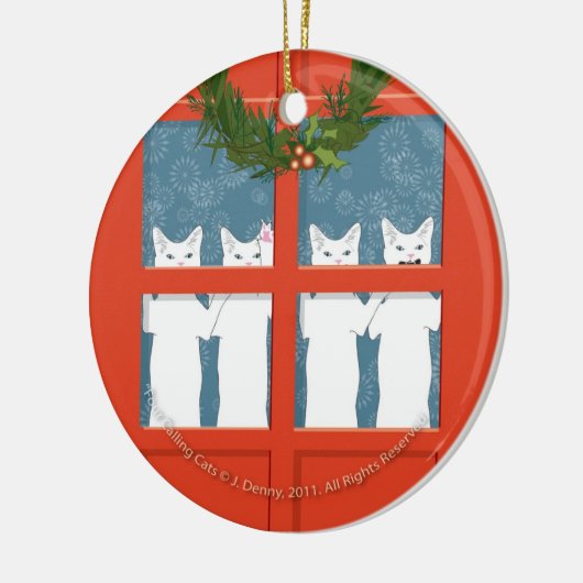 Vier Cats... Keramisch Ornament (Links)