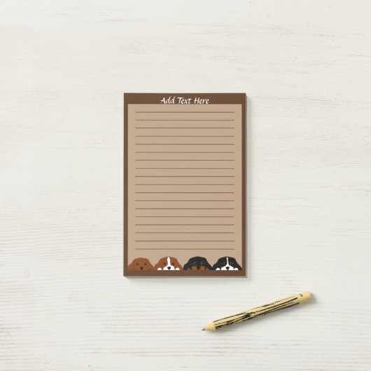 Vier Cavalier King Charles Spaniel Puppy Dog Post-it® Notes (Op bureau)