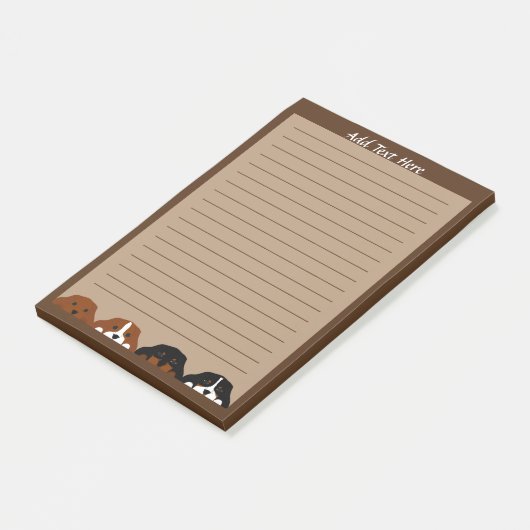 Vier Cavalier King Charles Spaniel Puppy Dog Post-it® Notes (Schuin)