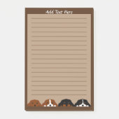 Vier Cavalier King Charles Spaniel Puppy Dog Post-it® Notes (Voorkant)