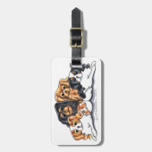 Vier Cavalier King Charles Spaniels Bagagelabel (Voorkant verticaal)