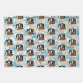 Vier Cavalier King Charles Spaniels in Flowers Inpakpapier Vel (Voorkant 2)