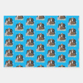 Vier Cavalier King Charles Spaniels in Flowers Inpakpapier Vel (Voorkant 3)